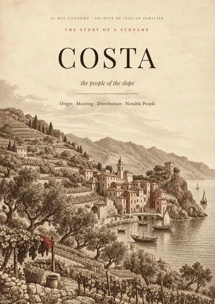 Cover of the PDF on the Costa surname
