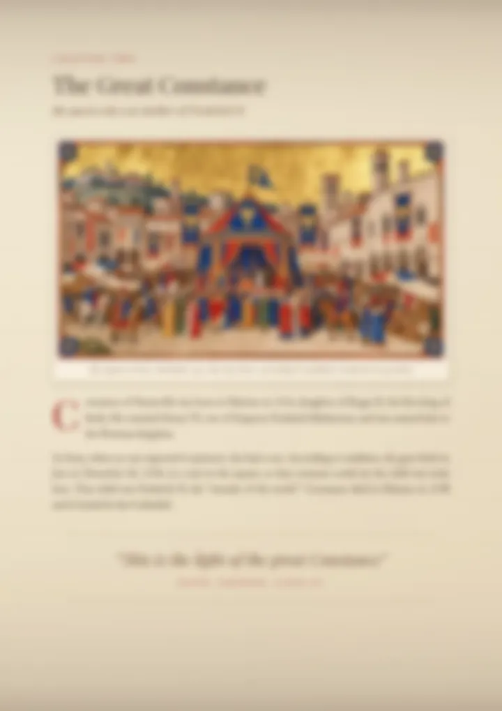 A blurred page from the PDF on the Costanza surname