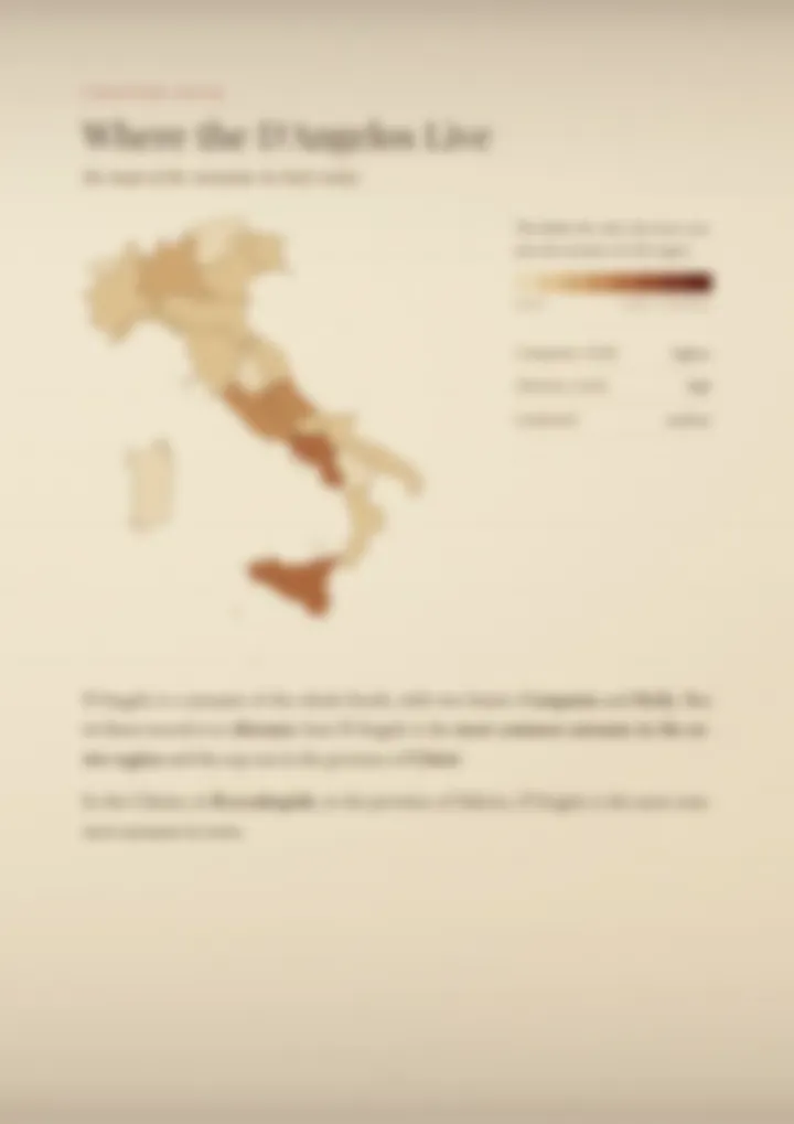 A blurred page from the PDF on the D’Angelo surname