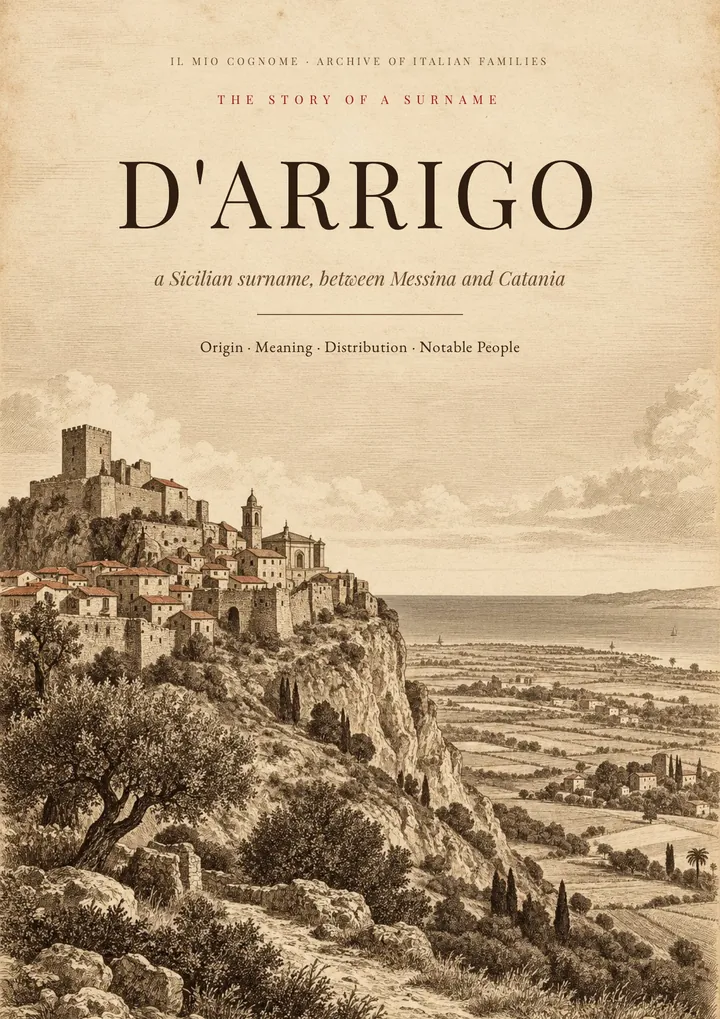 Cover of the PDF on the D’Arrigo surname