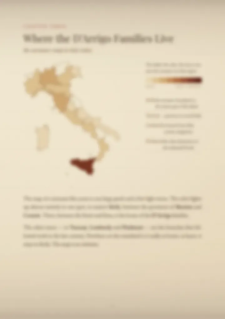 A blurred page from the PDF on the D’Arrigo surname