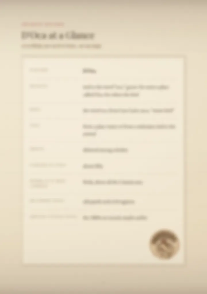 A blurred page from the PDF on the D’Oca surname