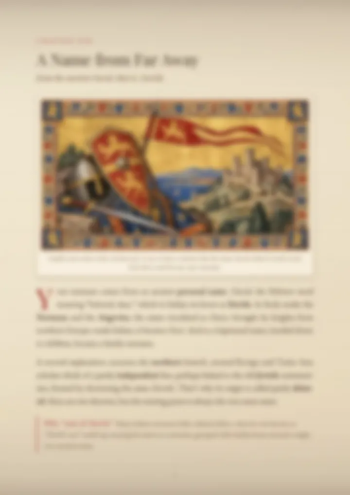 A blurred page from the PDF on the Davì surname