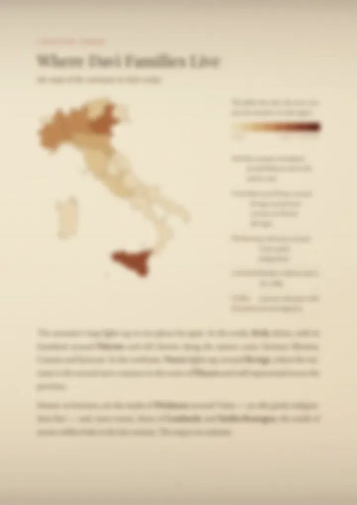 A blurred page from the PDF on the Davì surname