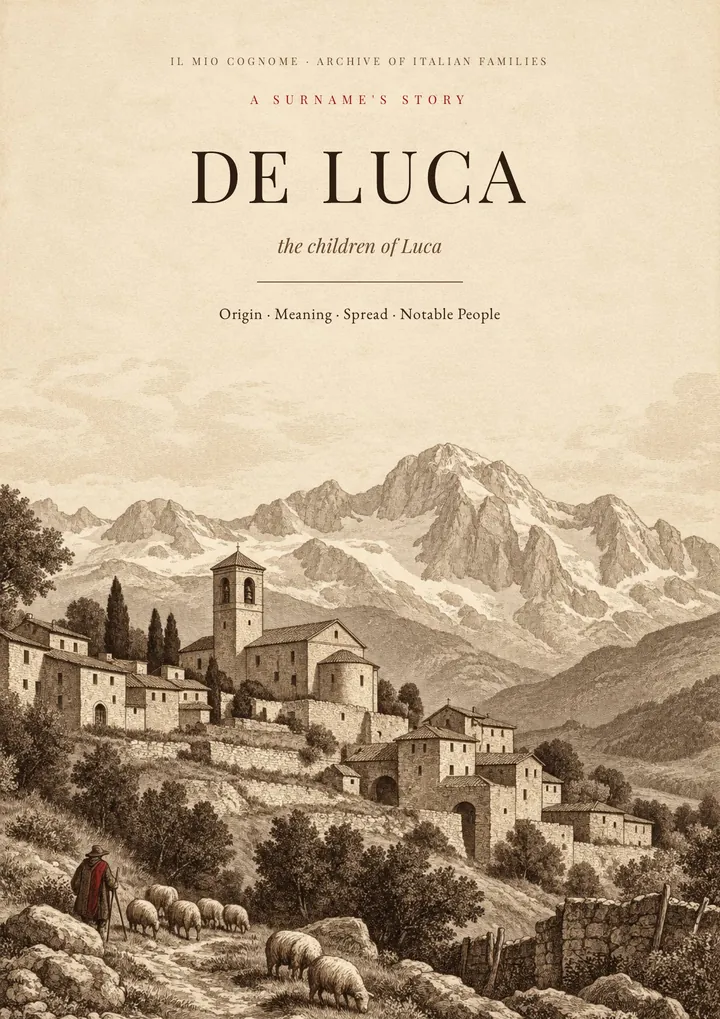 Cover of the PDF on the De Luca surname