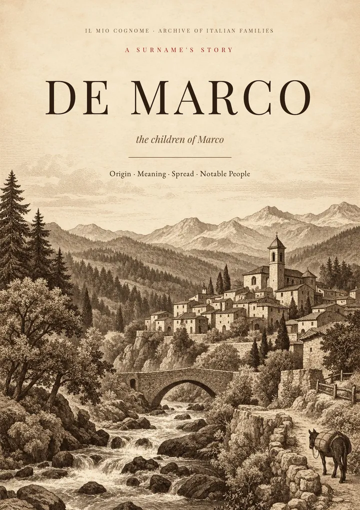 Cover of the PDF on the De Marco surname