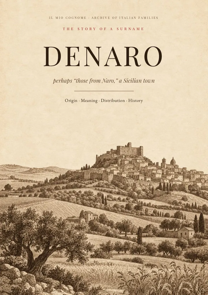 Cover of the PDF on the Denaro surname