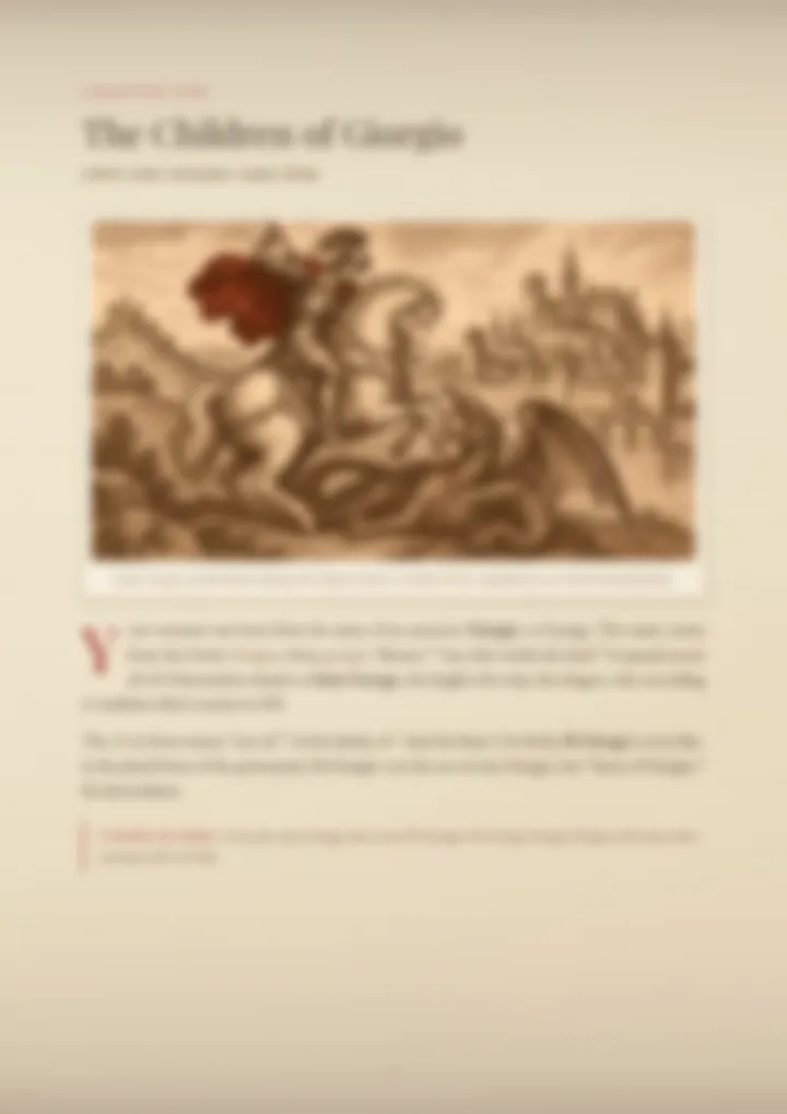 A blurred page from the PDF on the Di Giorgi surname