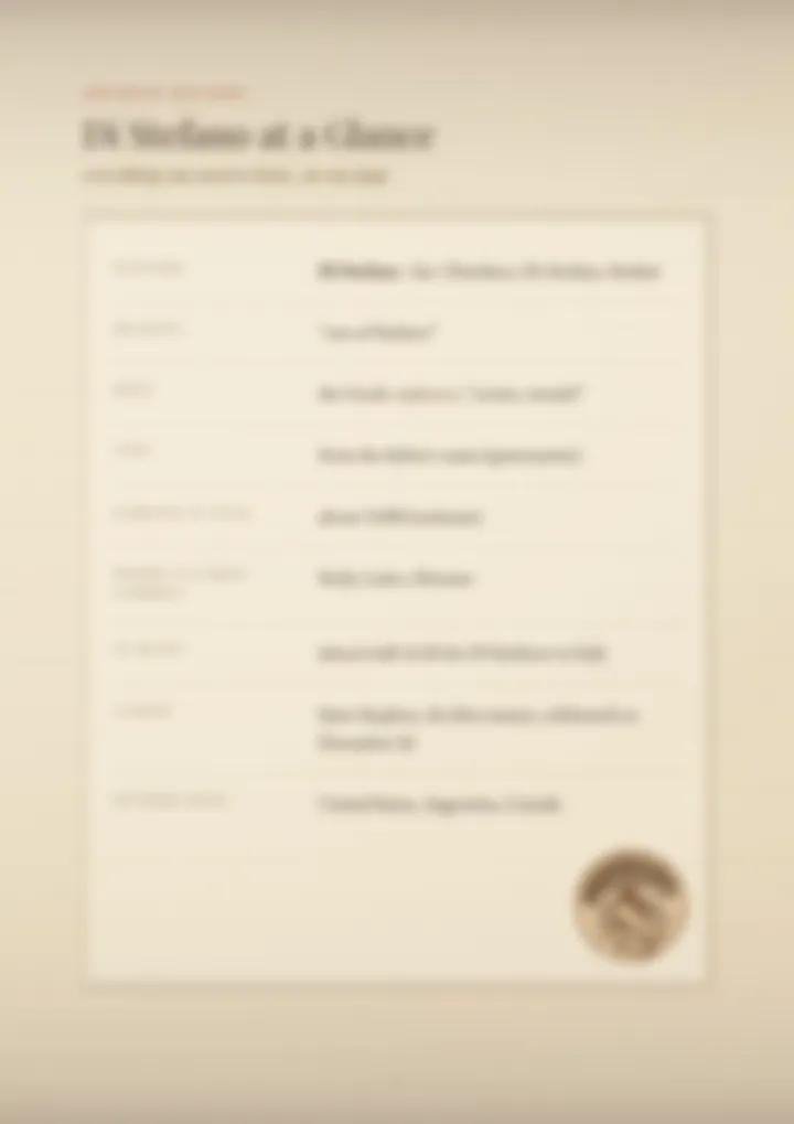 A blurred page from the PDF on the Di Stefano surname