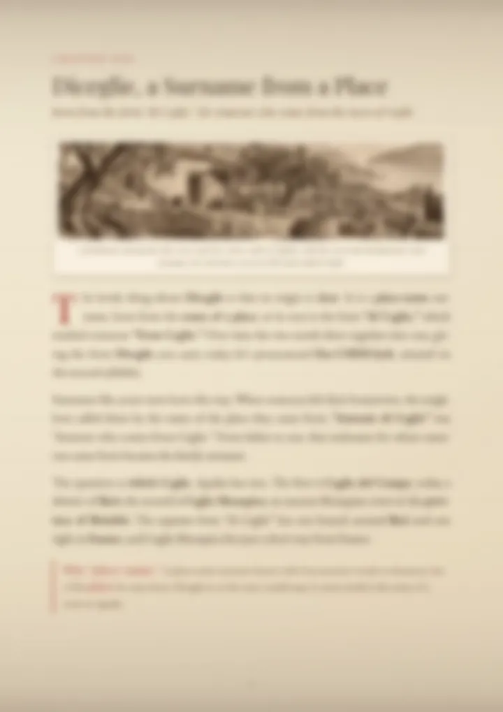 A blurred page from the PDF on the Diceglie surname