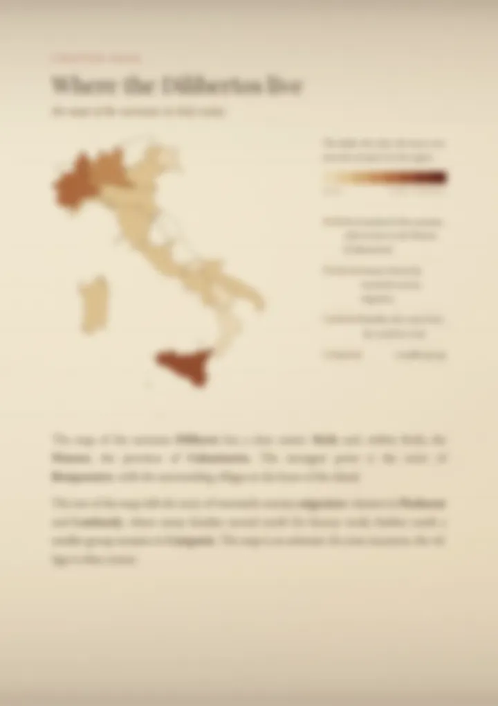 A blurred page from the PDF on the Diliberto surname