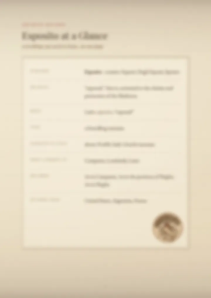 A blurred page from the PDF on the Esposito surname