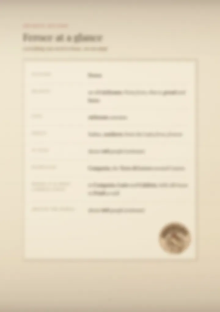 A blurred page from the PDF on the Feroce surname
