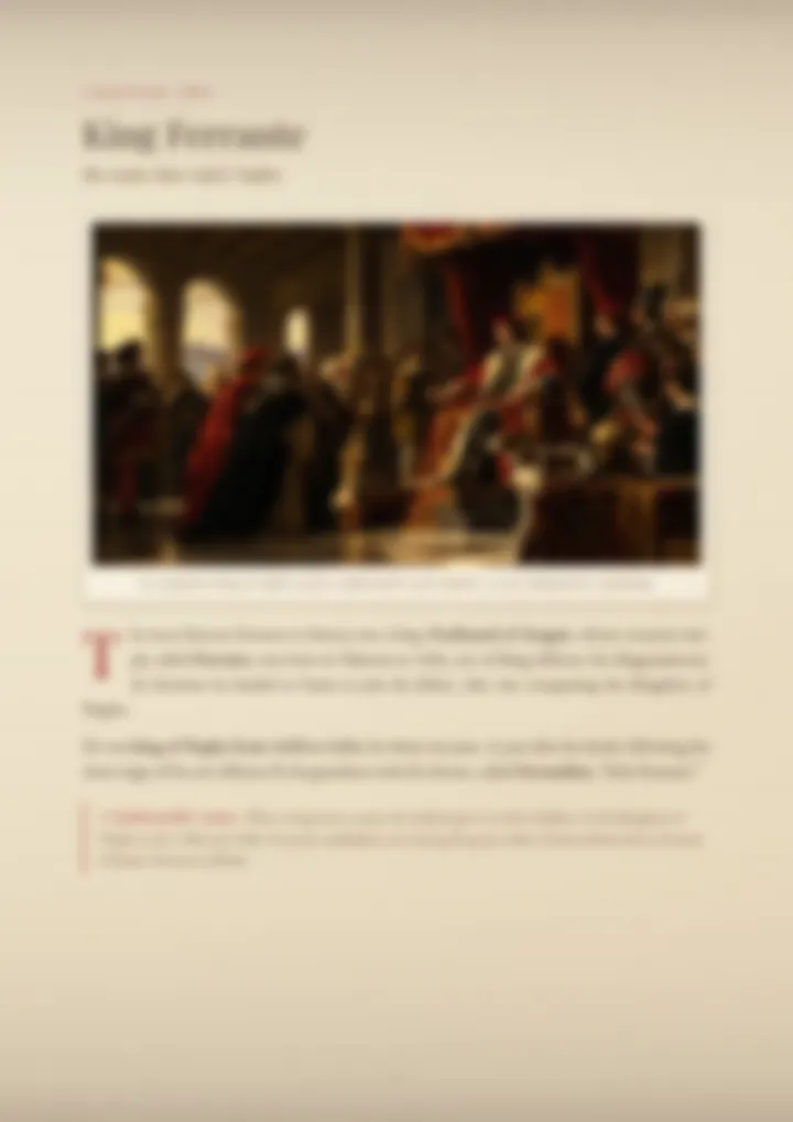 A blurred page from the PDF on the Ferrante surname