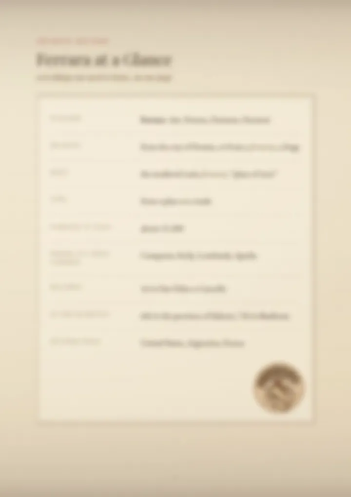 A blurred page from the PDF on the Ferrara surname