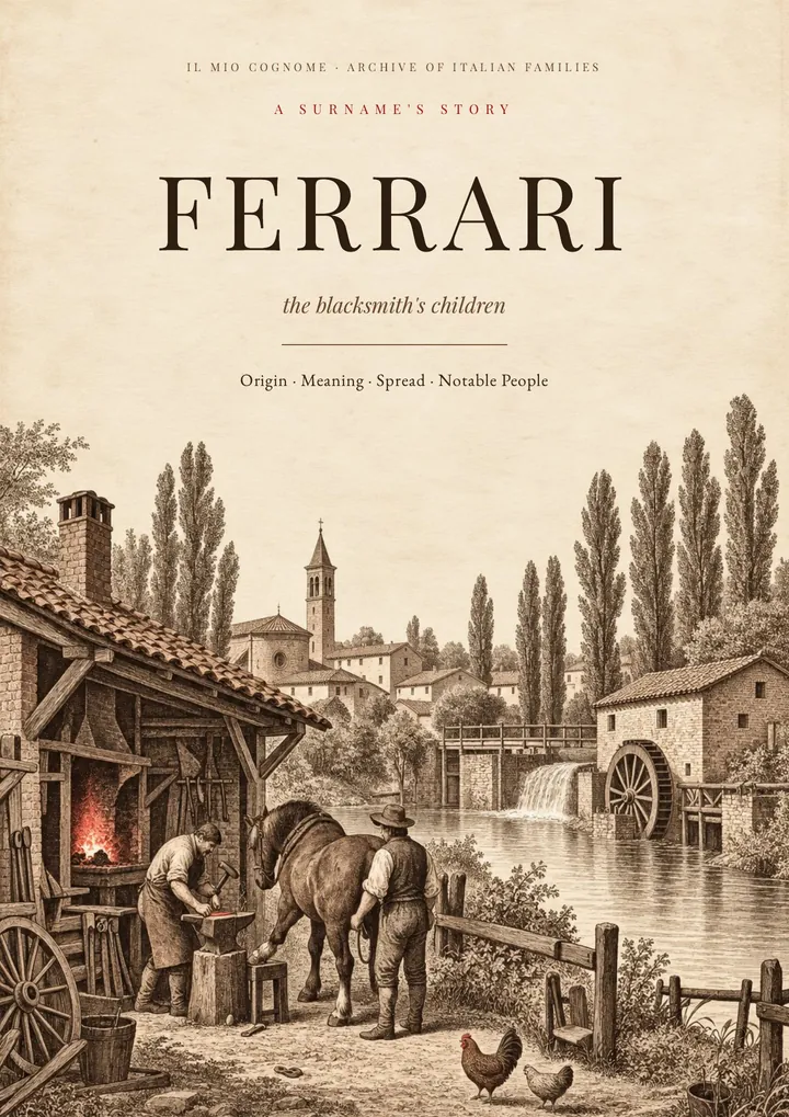 Cover of the PDF on the Ferrari surname