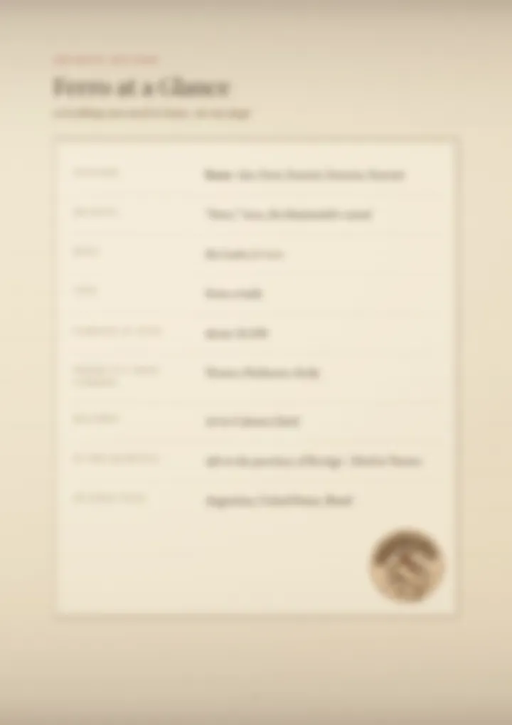 A blurred page from the PDF on the Ferro surname