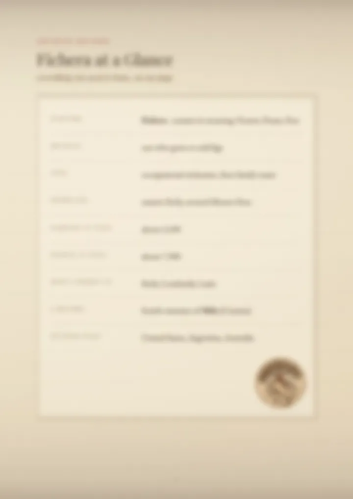 A blurred page from the PDF on the Fichera surname