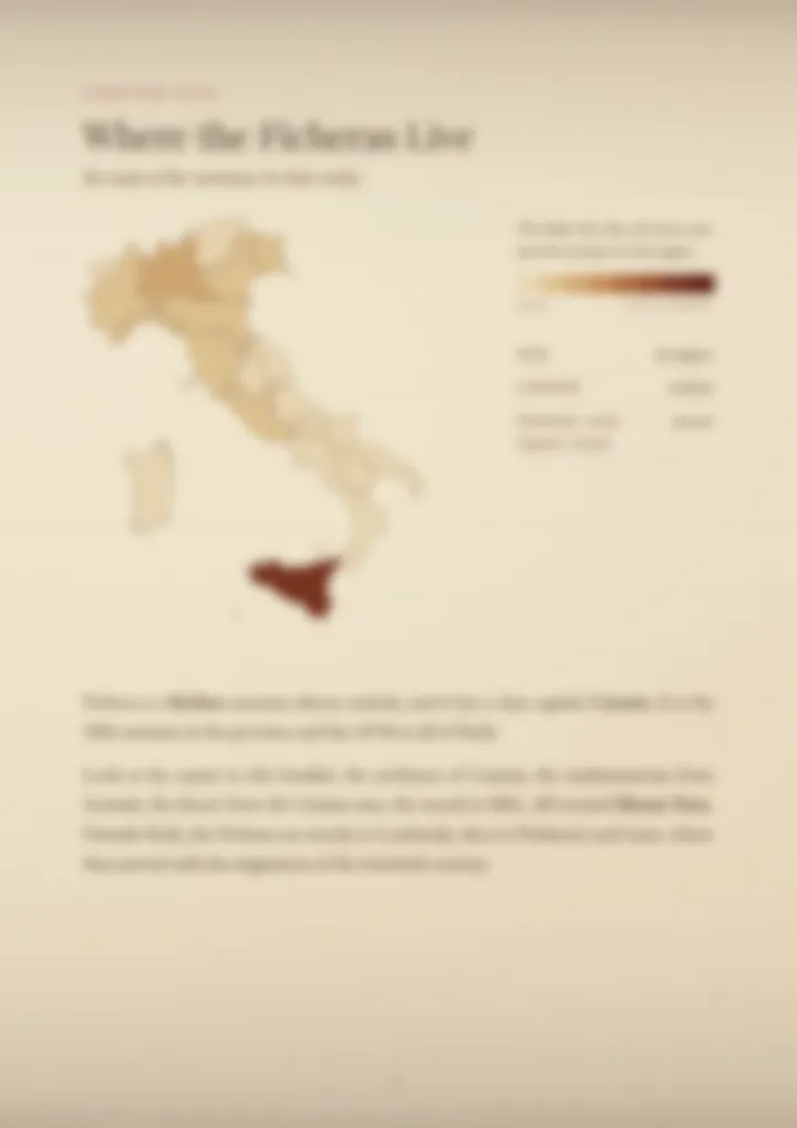 A blurred page from the PDF on the Fichera surname