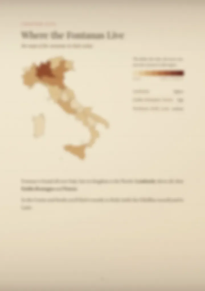 A blurred page from the PDF on the Fontana surname