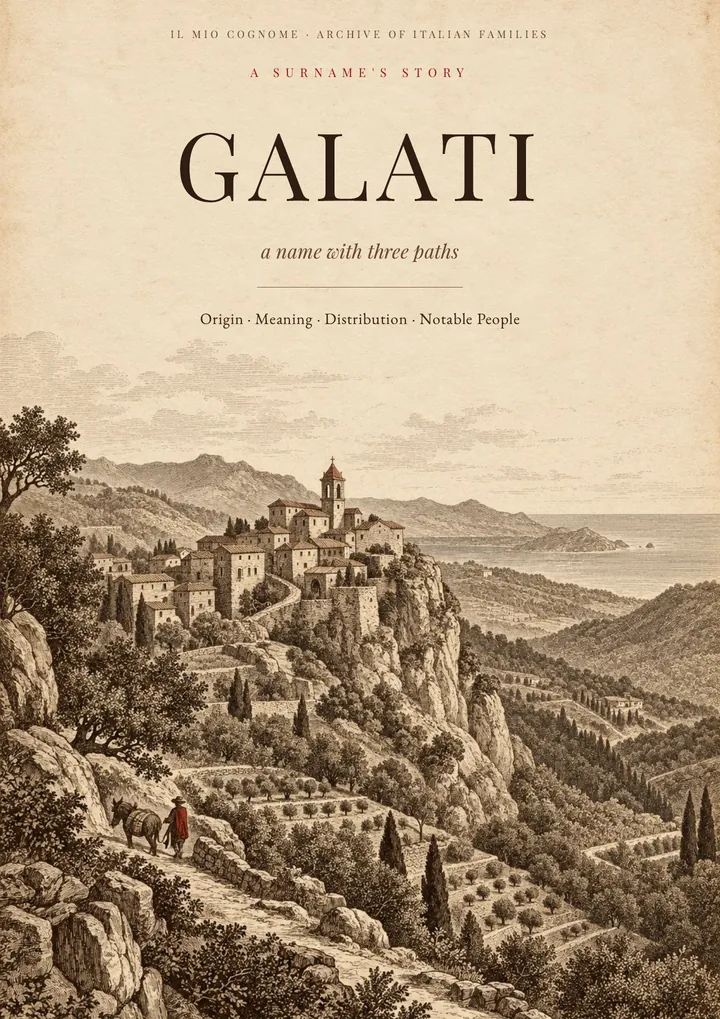 Cover of the PDF on the Galati surname