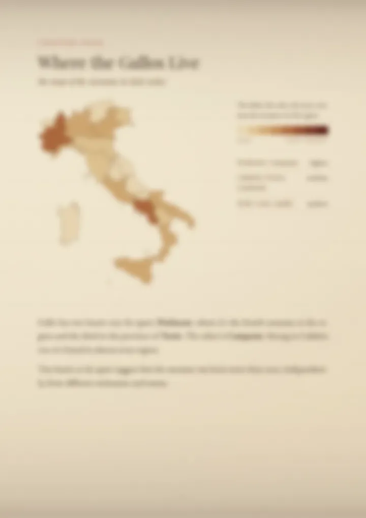 A blurred page from the PDF on the Gallo surname