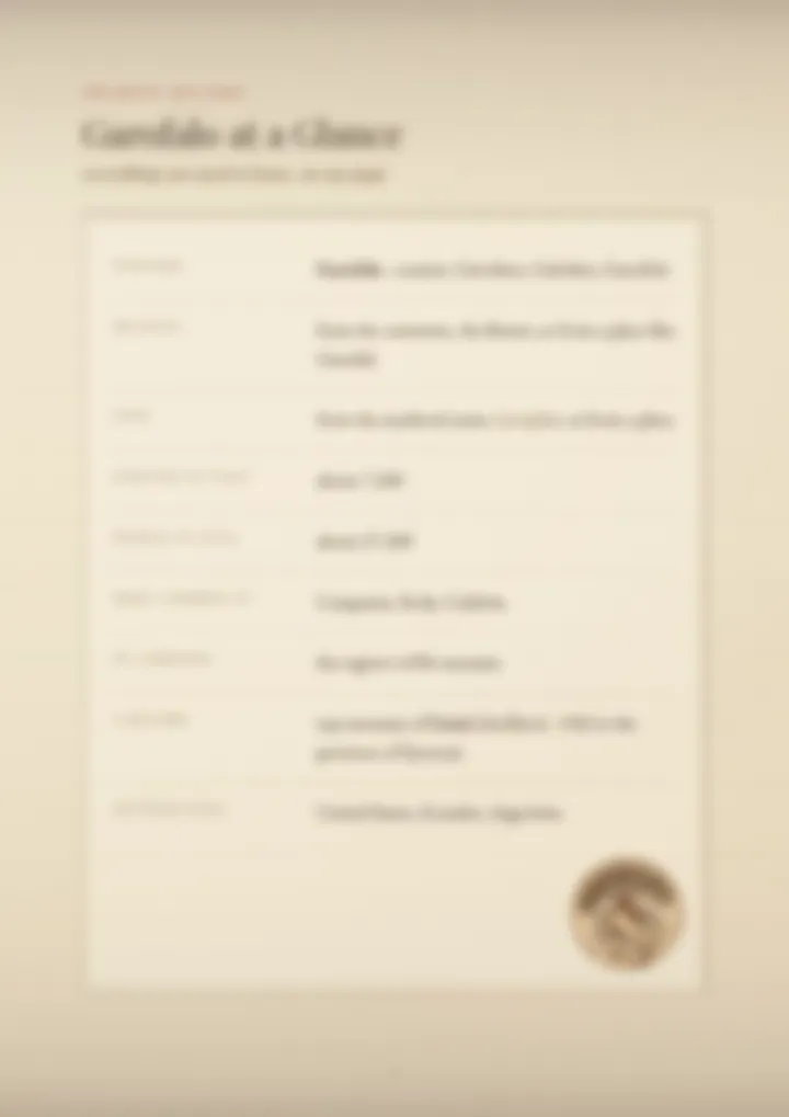 A blurred page from the PDF on the Garofalo surname