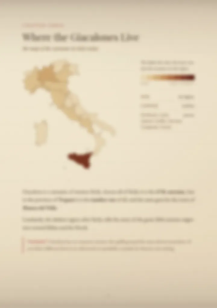 A blurred page from the PDF on the Giacalone surname