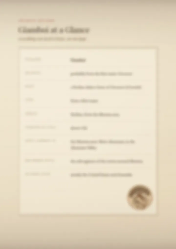 A blurred page from the PDF on the Giamboi surname