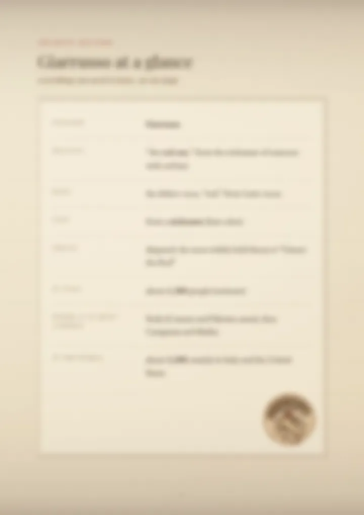A blurred page from the PDF on the Giarrusso surname