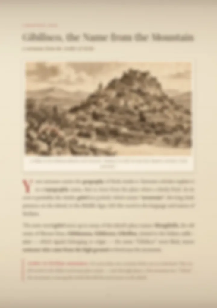 A blurred page from the PDF on the Gibilisco surname