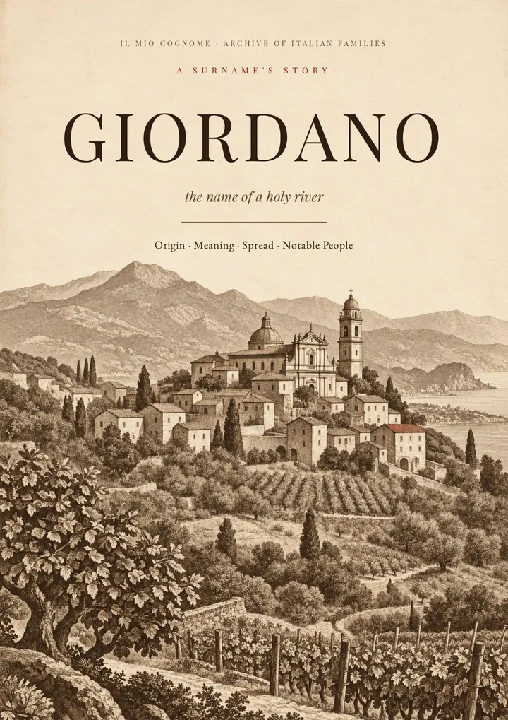 Cover of the PDF on the Giordano surname