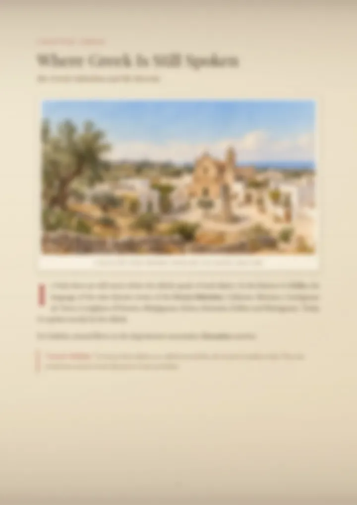 A blurred page from the PDF on the Greco surname