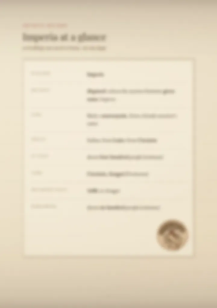 A blurred page from the PDF on the Imperia surname