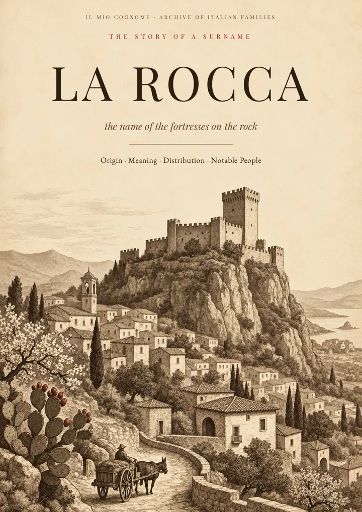 Cover of the PDF on the La Rocca surname