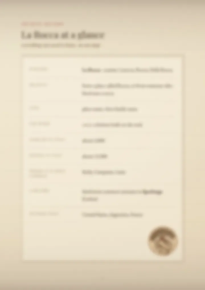 A blurred page from the PDF on the La Rocca surname
