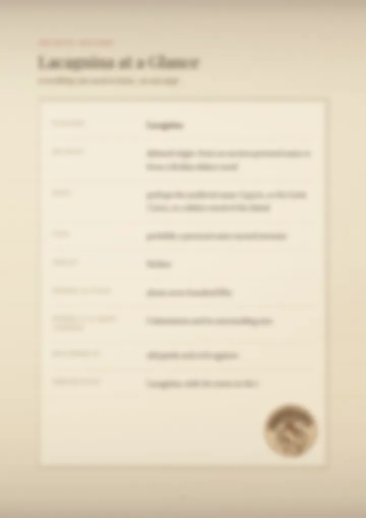 A blurred page from the PDF on the Lacagnina surname