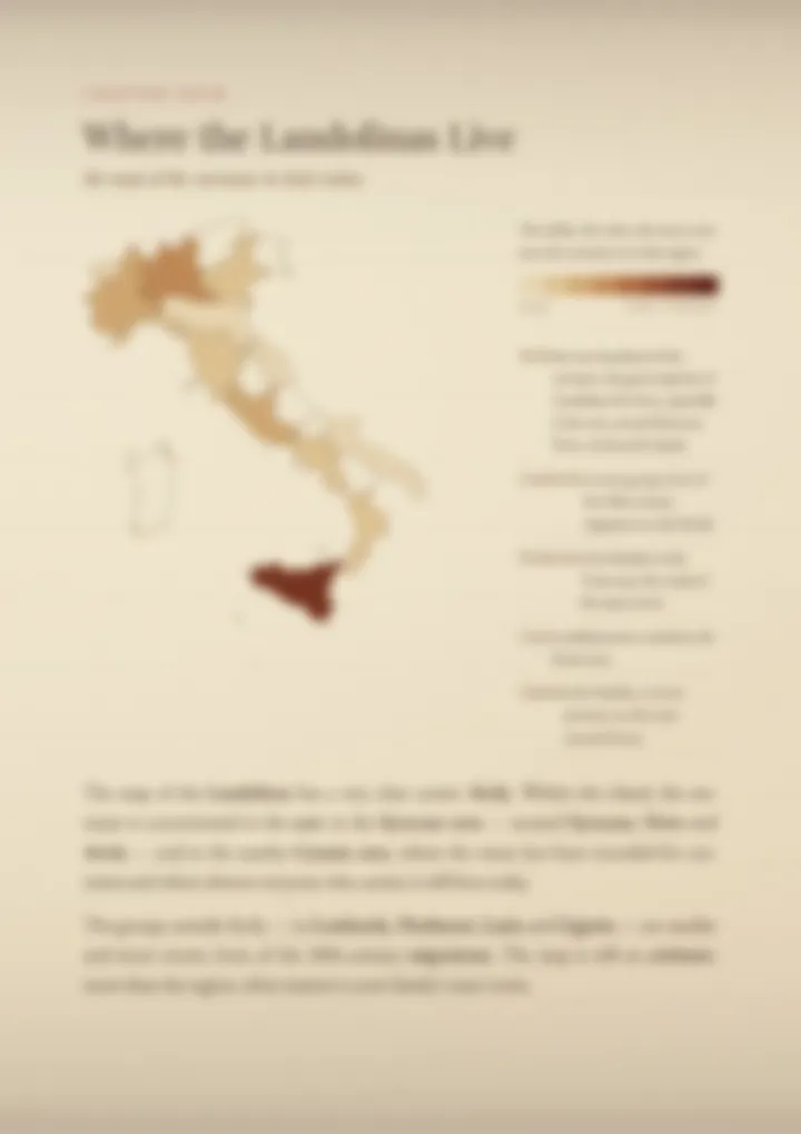 A blurred page from the PDF on the Landolina surname
