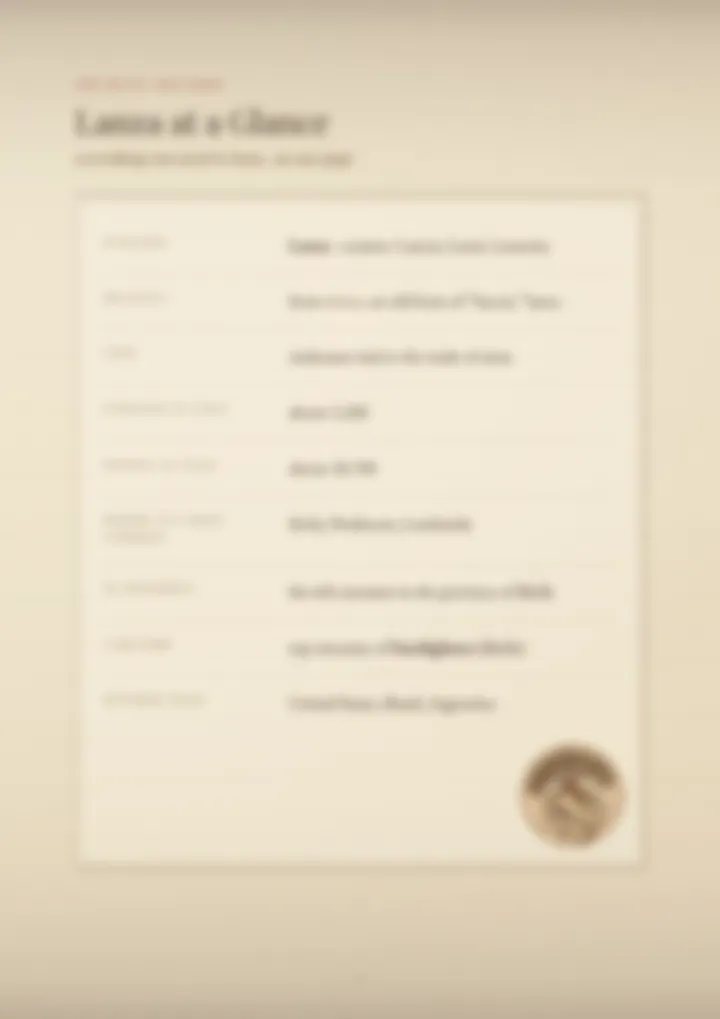 A blurred page from the PDF on the Lanza surname