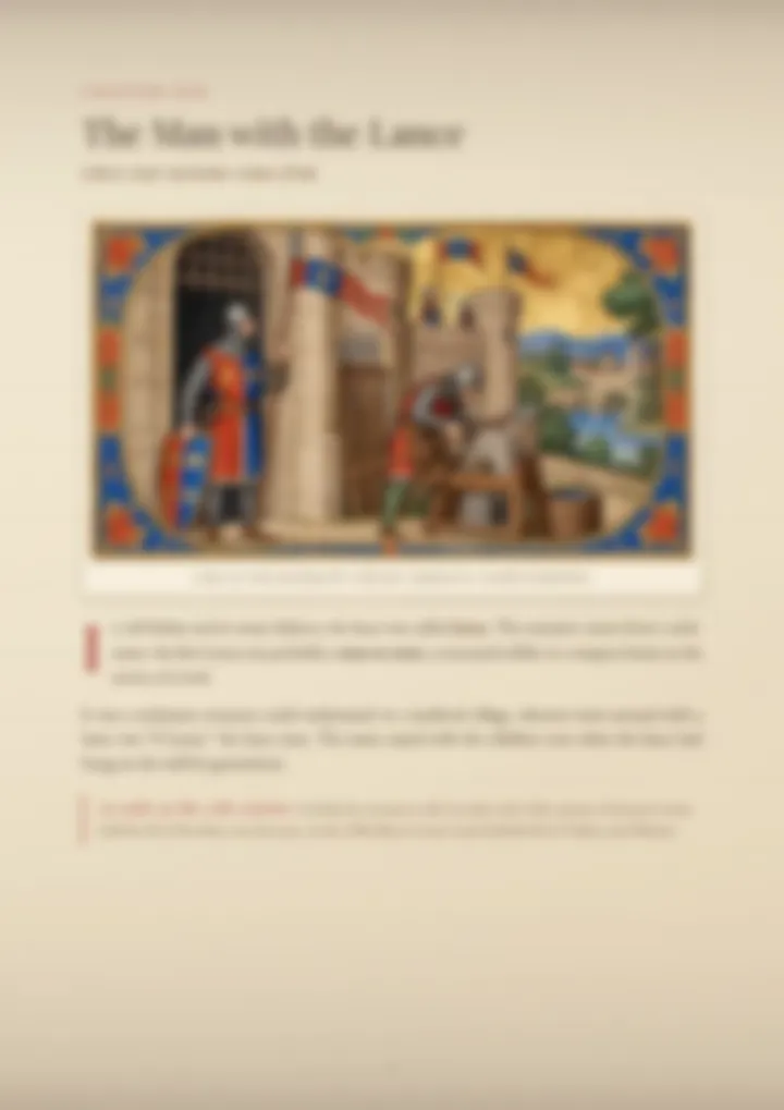 A blurred page from the PDF on the Lanza surname