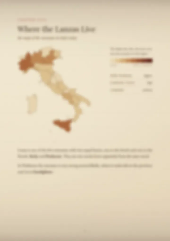 A blurred page from the PDF on the Lanza surname