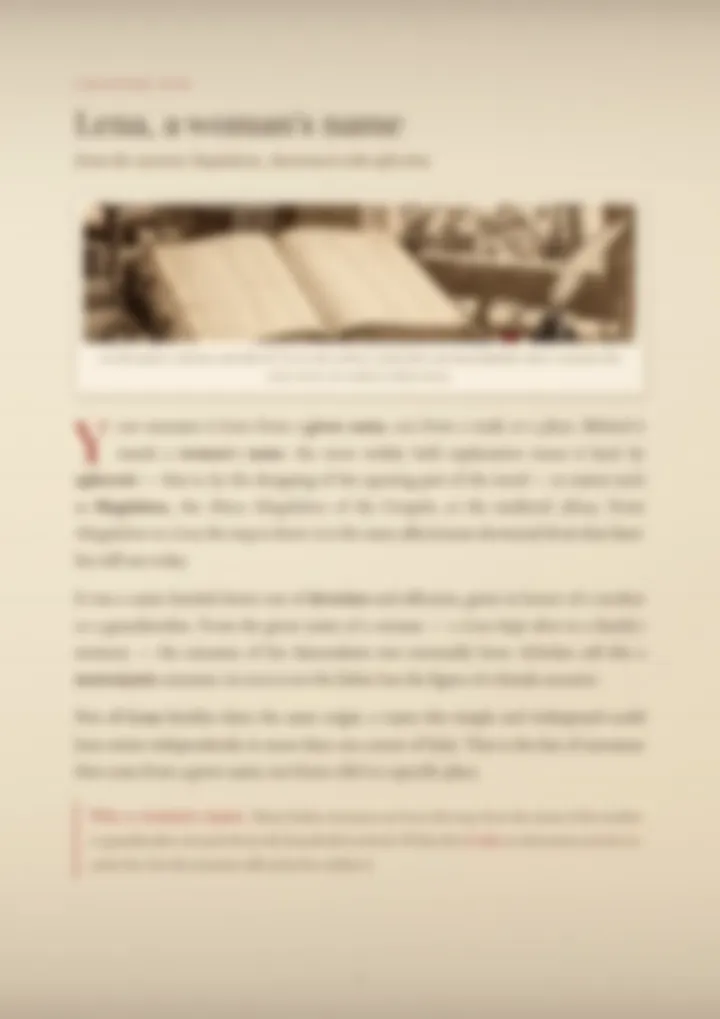A blurred page from the PDF on the Lena surname
