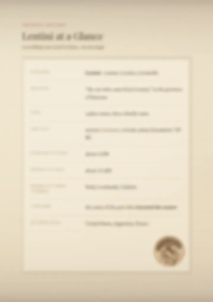 A blurred page from the PDF on the Lentini surname
