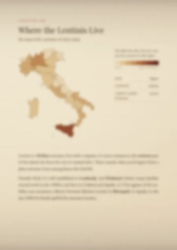 A blurred page from the PDF on the Lentini surname