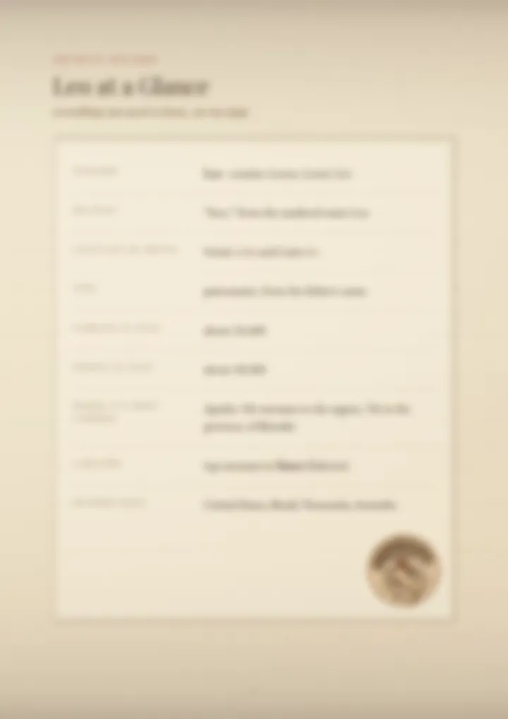 A blurred page from the PDF on the Leo surname