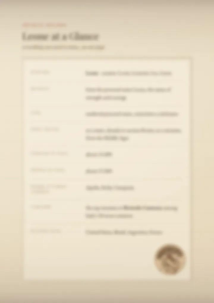A blurred page from the PDF on the Leone surname