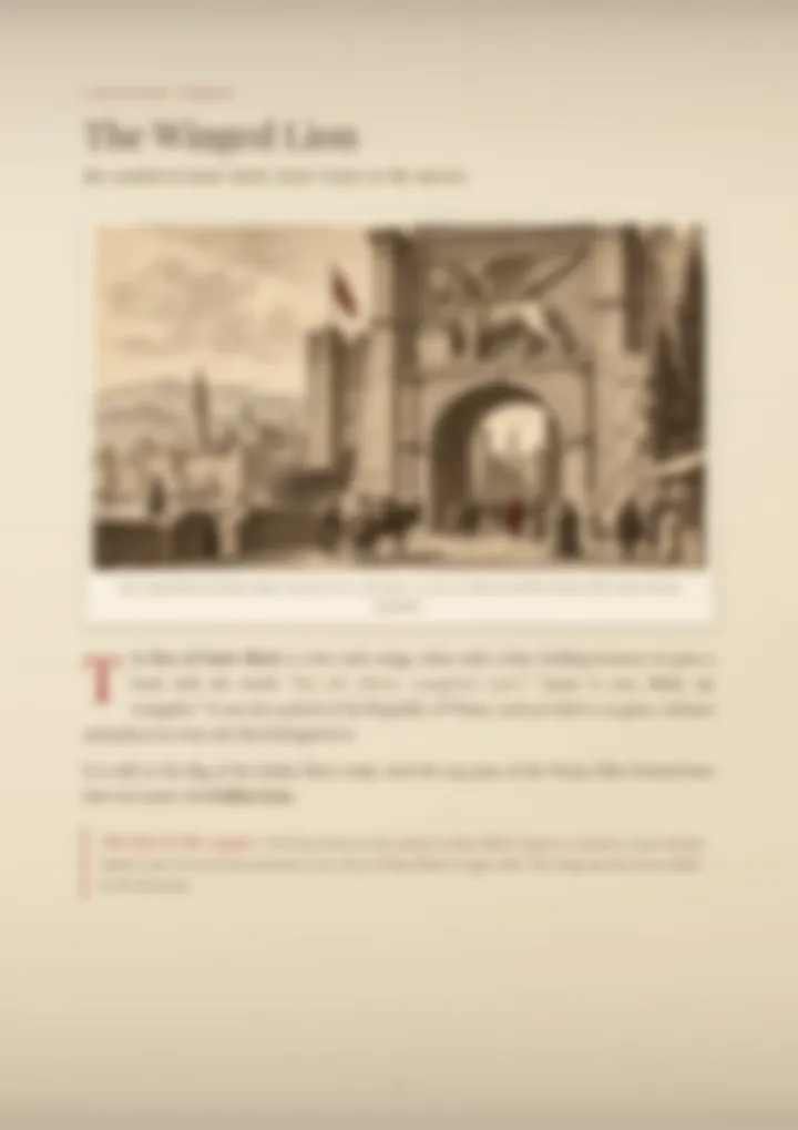 A blurred page from the PDF on the Leone surname