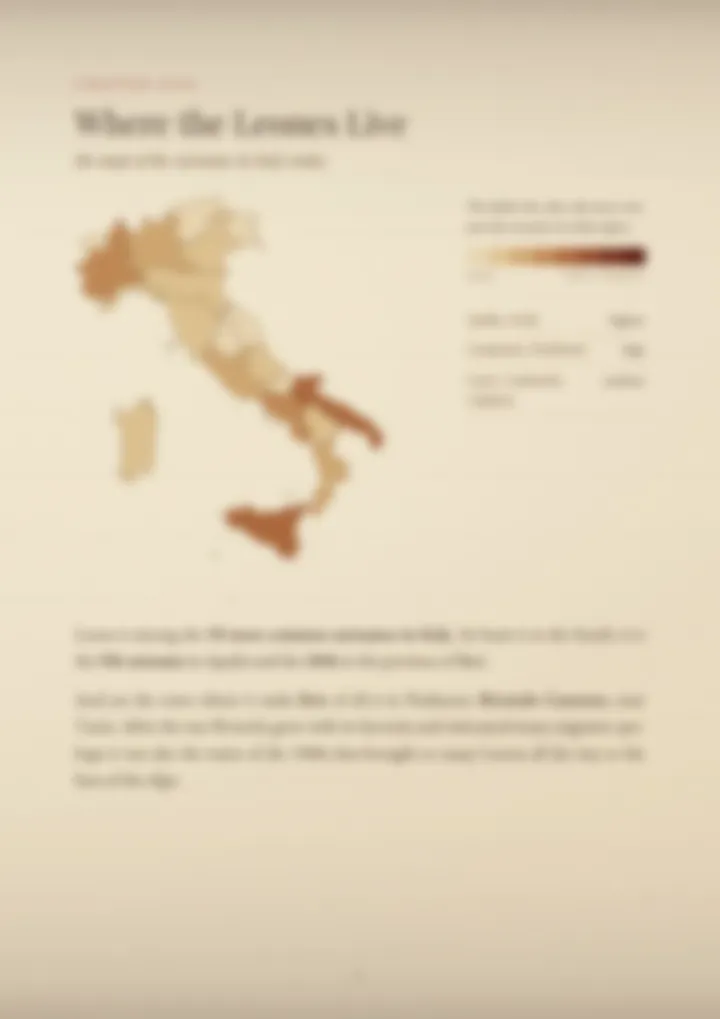 A blurred page from the PDF on the Leone surname