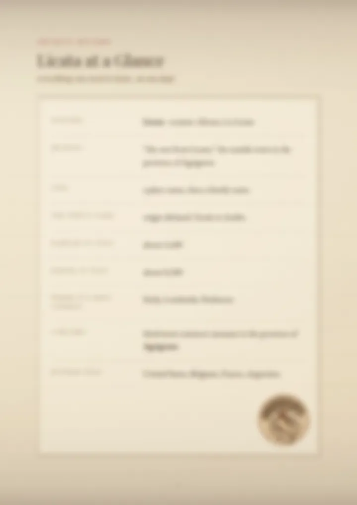A blurred page from the PDF on the Licata surname