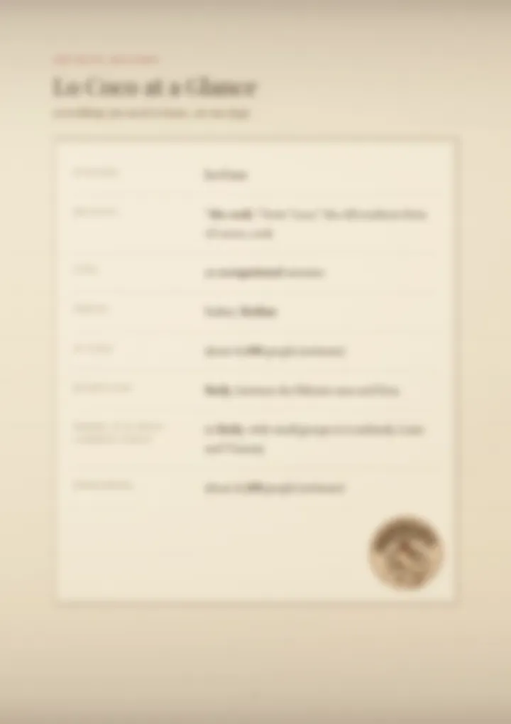 A blurred page from the PDF on the Lo Coco surname